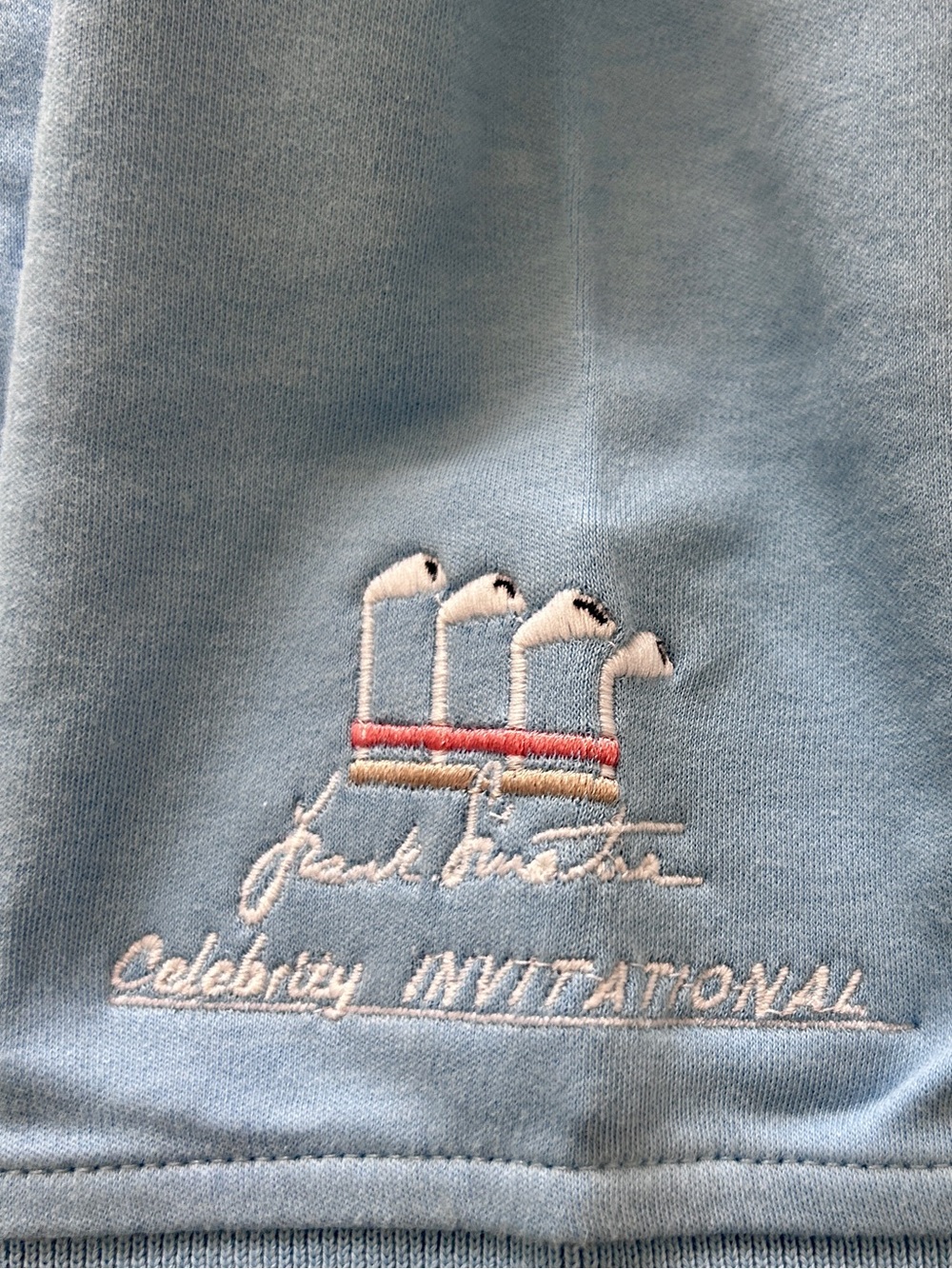 Rare IZOD Polo Shirt Frank Sinatra Celebrity Invitational Blue Large 100% Cotton